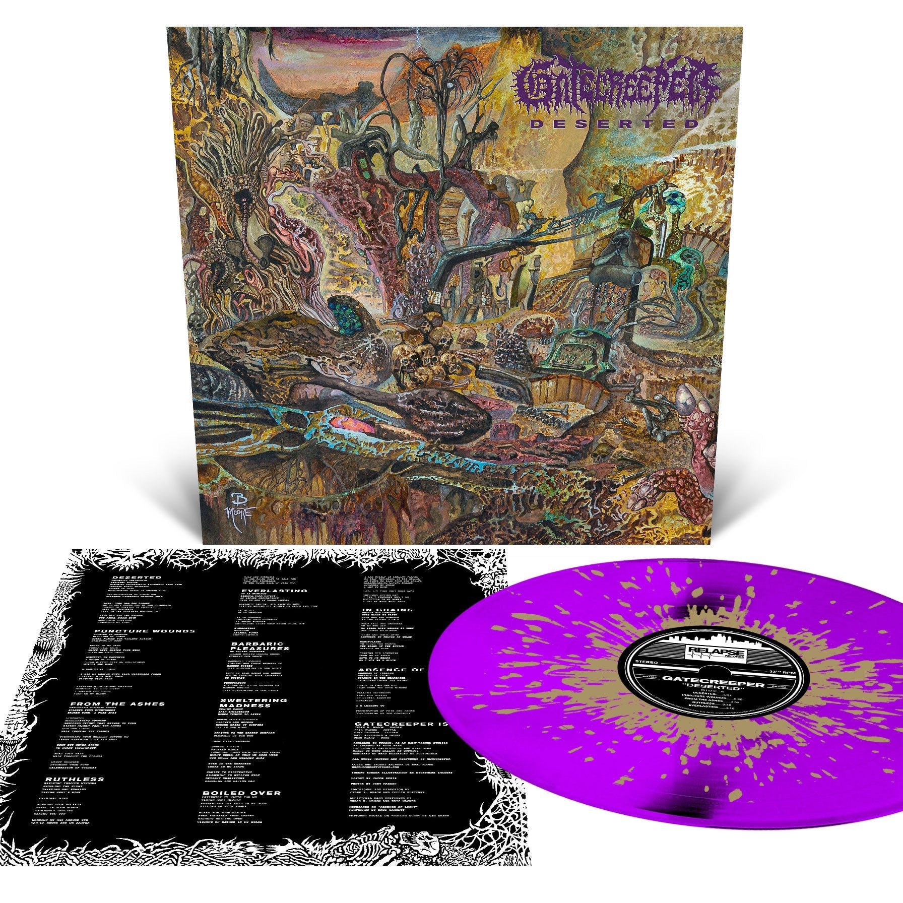 GATECREEPER 'DESERTED' LP - NEON VIOLET/METALLIC GOLD/SPLATTER