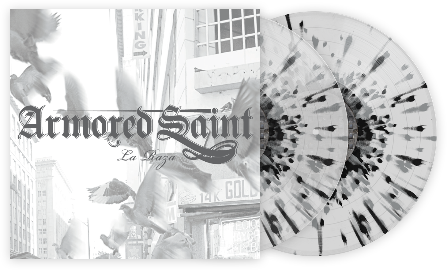 ARMORED SAINT 'LA RAZA' 2LP - CLEAR/BLACK/SILVER/SPLATTER