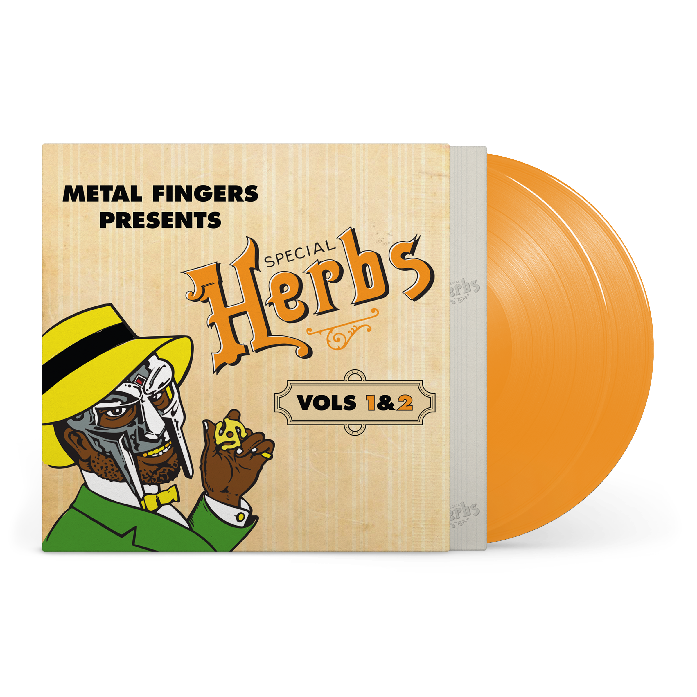 MF DOOM 'METAL FINGERS PRESENTS: SPECIAL HERBS VOL. 1 & 2' 2LP - MUSTARD YELLOW