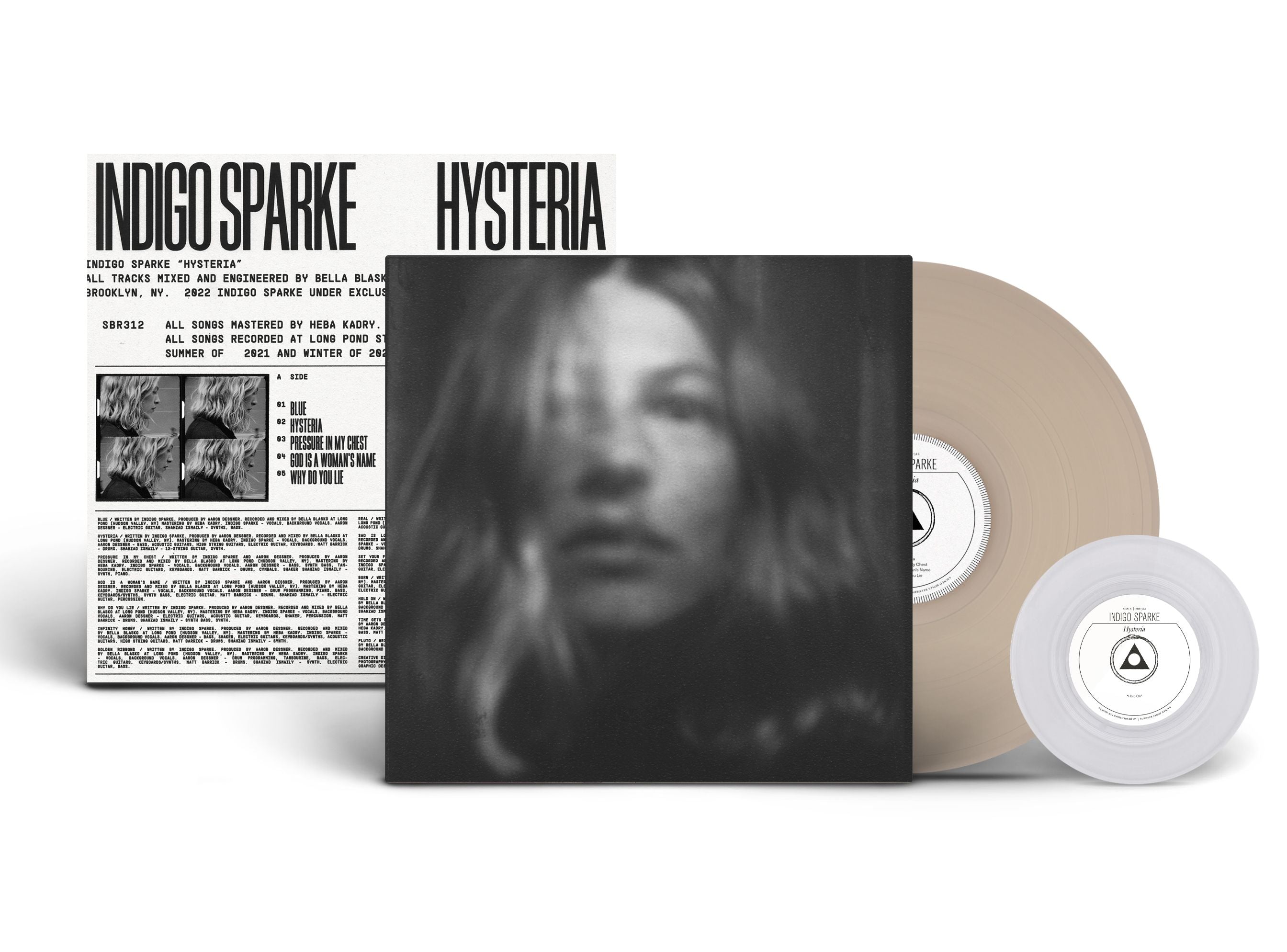 INDIGO SPARKE 'HYSTERIA' LP + 7" - TRANSPARENT CLOUDY CLEAR