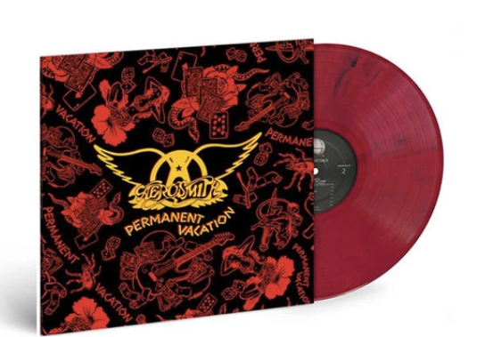 AEROSMITH 'PERMANENT VACATION' LP - RED/BLACK/MARBLE