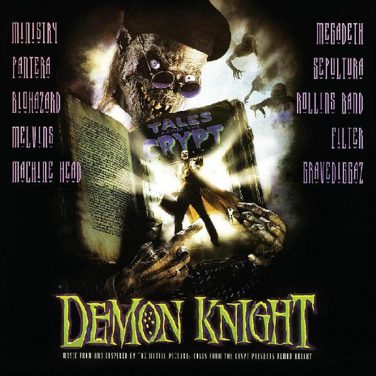 TALES FROM THE CRYPT PRESENTS: 'DEMON KNIGHT ORIGINAL SOUNDTRACK' LP - CLEAR/GREEN/PURPLE/SWIRL