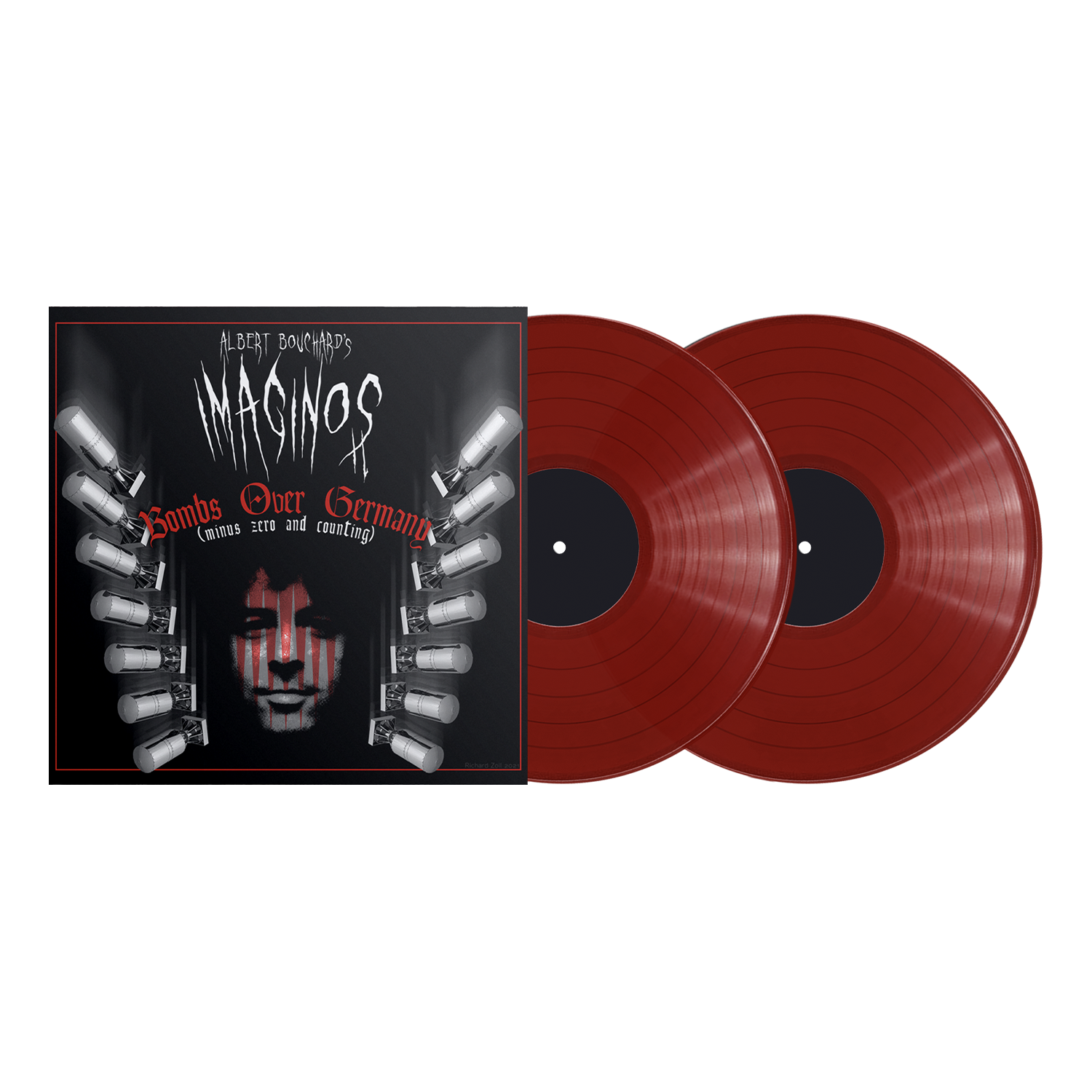 ALBERT BOUCHARD'S 'IMAGINOS II - BOMBS OVER GERMANY (MINUS ZERO AND COUNTING)' 2LP - EXCLUSIVE - LTD. 100 - RUBY
