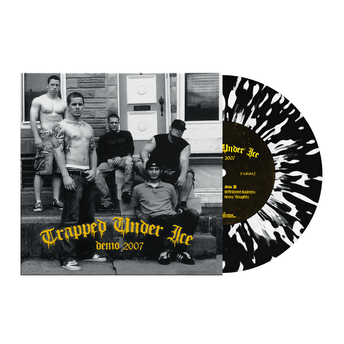 TRAPPED UNDER ICE 'DEMO 2007' 7" EP - BLACK/WHITE SPLATTER