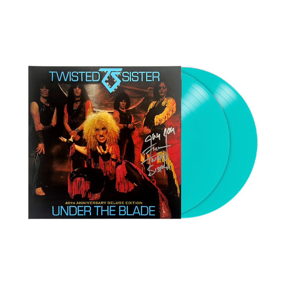 TWISTED SISTER ‘UNDER THE BLADE’ 40TH ANNIVERSARY 2LP SIGNED BY JAY JAY FRENCH - TURQUOISE