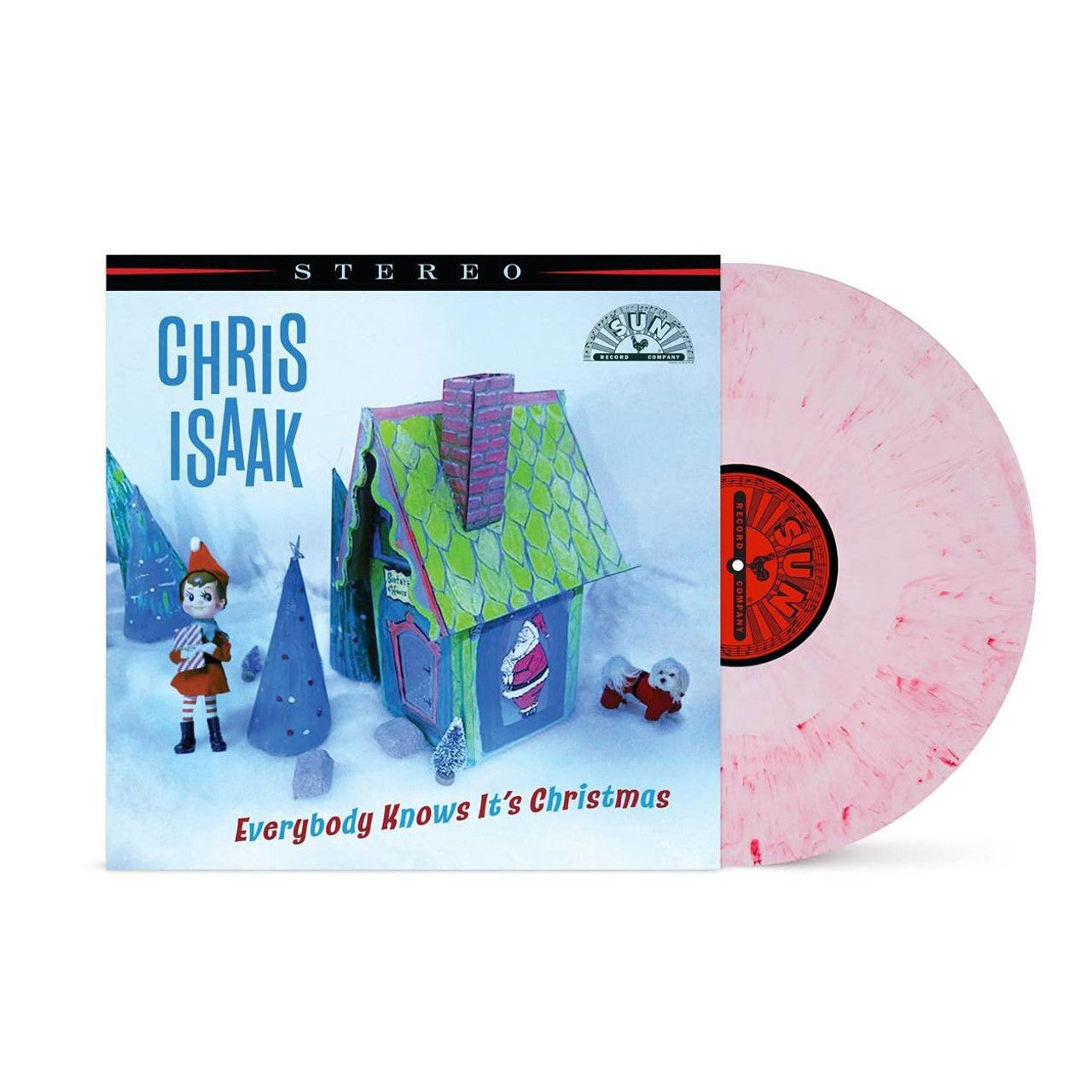 CHRIS ISAAK 'EVERYBODY KNOWS IT'S CHRISTMAS' LP - CANDY FLOSS