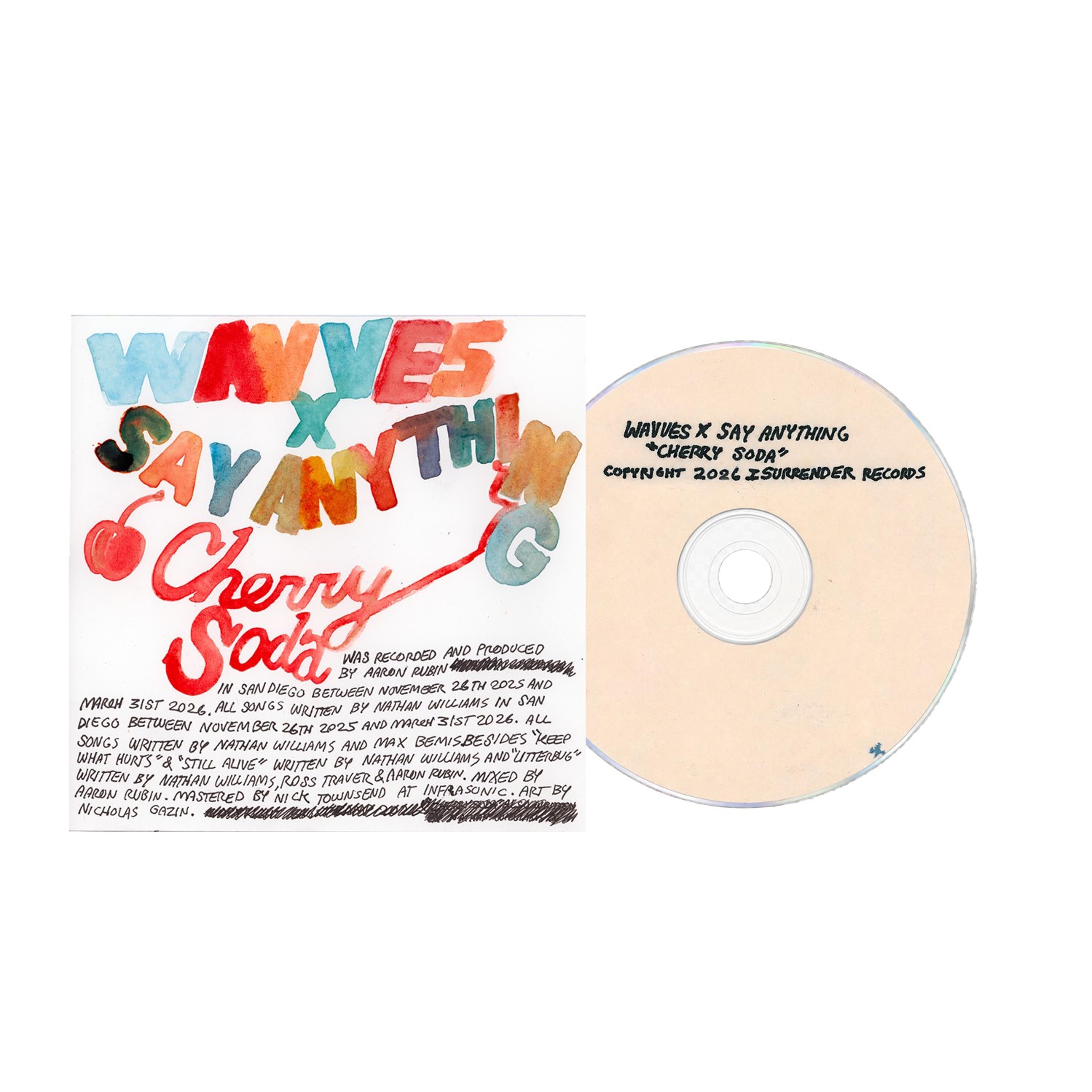 WAVVES X SAY ANYTHING 'CHERRY SODA' CD