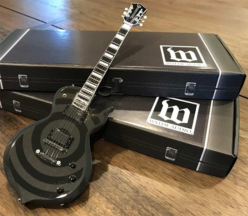 ZAKK WYLDE ODIN BLACKOUT BULLSEYE MINI GUITAR - WYLDE AUDIO REPLICA COLLECTIBLE BY AXE HEAVEN'