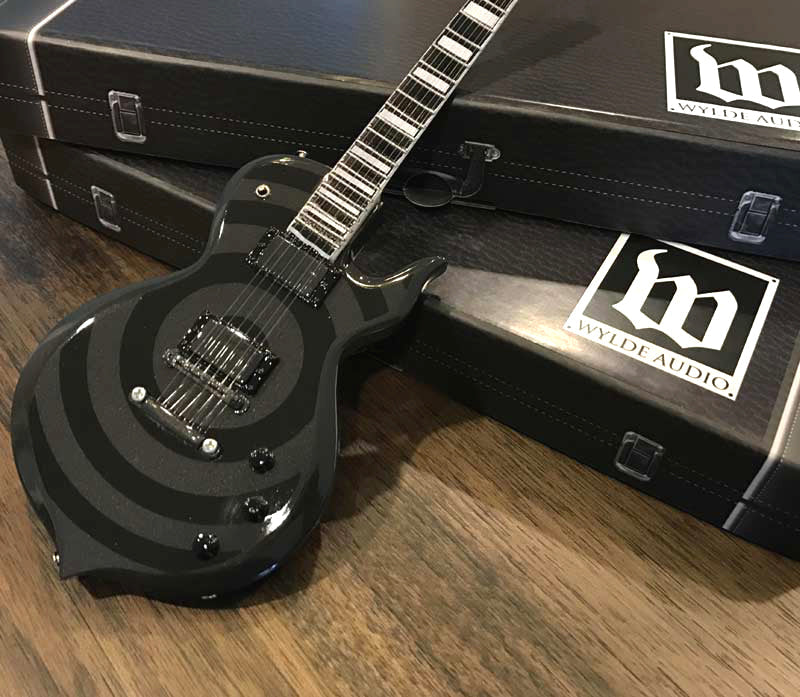 ZAKK WYLDE ODIN BLACKOUT BULLSEYE MINI GUITAR - WYLDE AUDIO REPLICA COLLECTIBLE BY AXE HEAVEN'